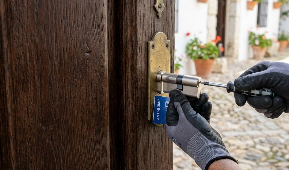 Servicio de cambio de cerraduras y bombines de seguridad antibumping por cerrajero en Dúrcal